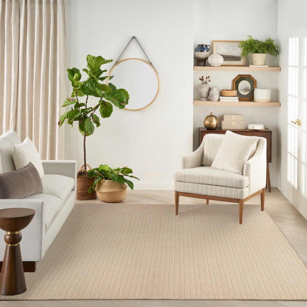 Nourison Tulum 10' x 14' Cream Outdoor Rug