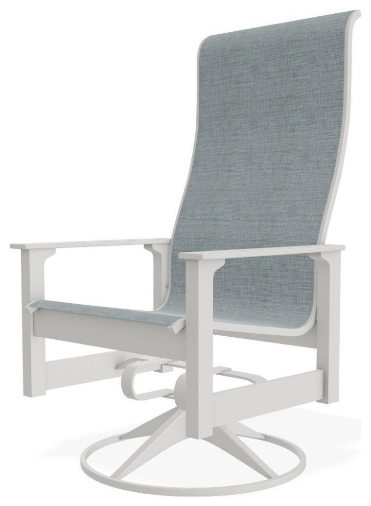 Leeward Sling Outdoor Swivel Rocker, Charm/Snow