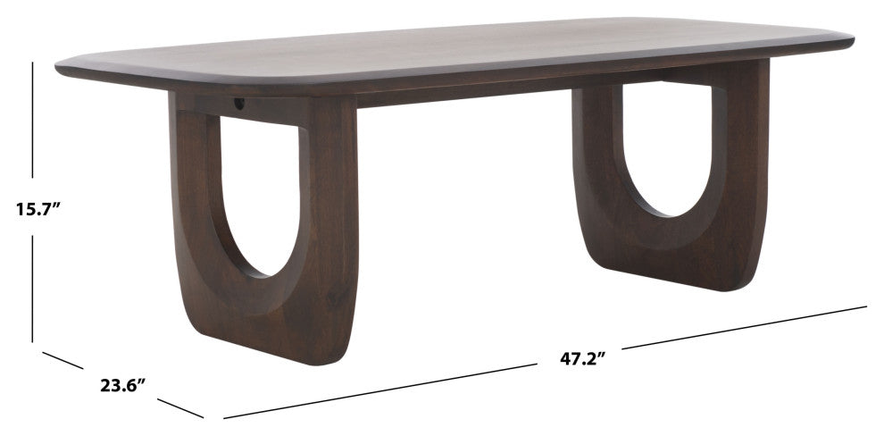 Safavieh Couture Cassiette Wood Coffee Table, Walnut