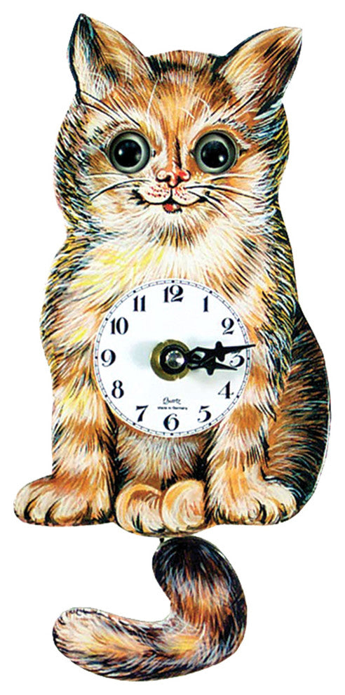 Engstler Battery-Operated Kitty Clock- Mini Size