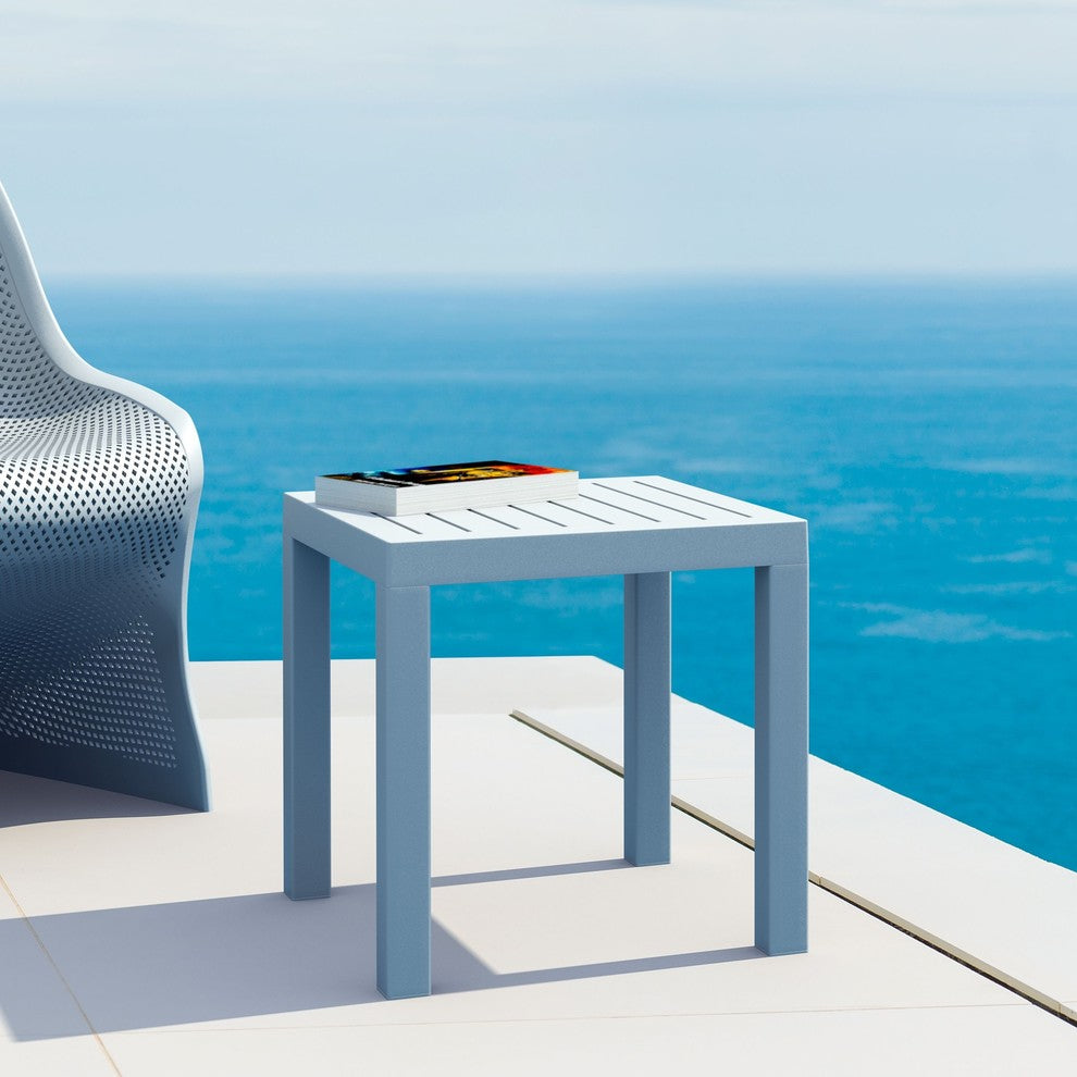 Compamia Ocean Outdoor Side Table, Silver Gray