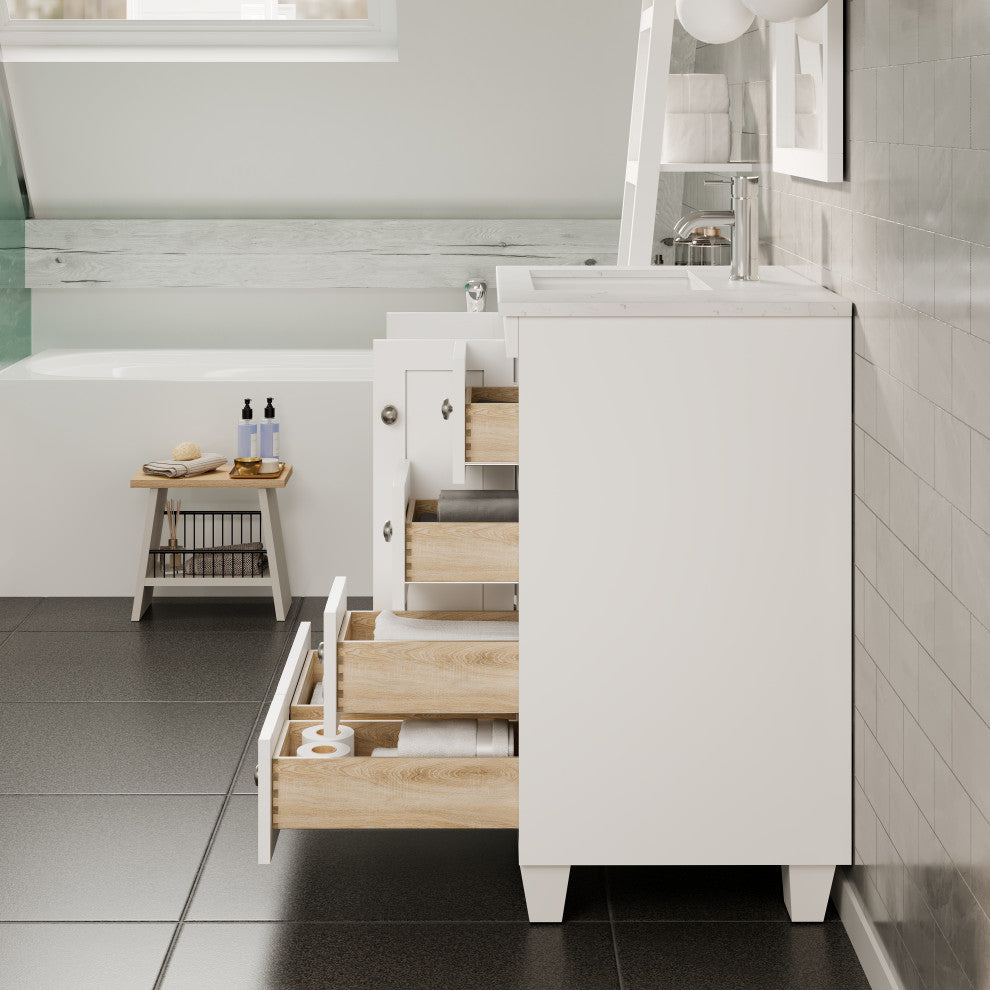 Eviva Happy 28" White, Quartz Top