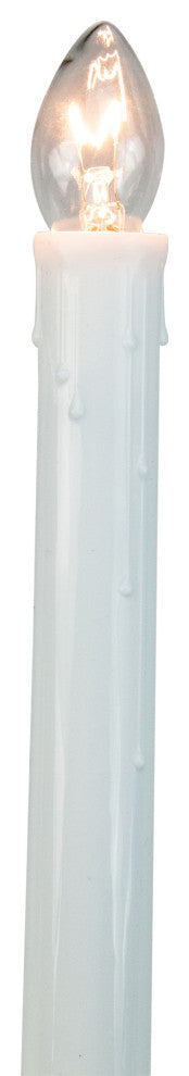 Set of 10 White Lighted C7 Candle Christmas Pathway Markers, 8", Clear Lights