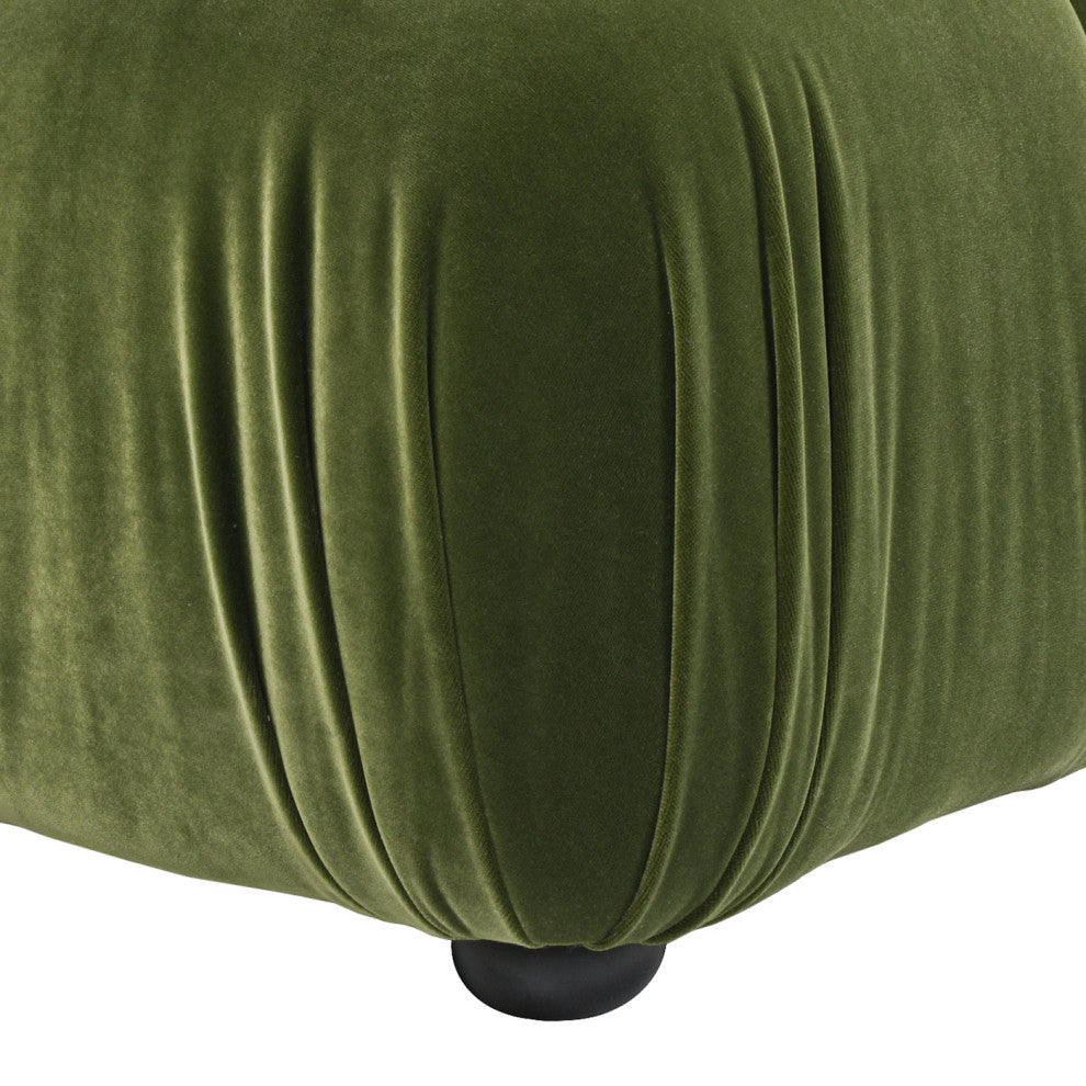 Marcel 36" Modular Arm Chair, Olive Green Performance Velvet