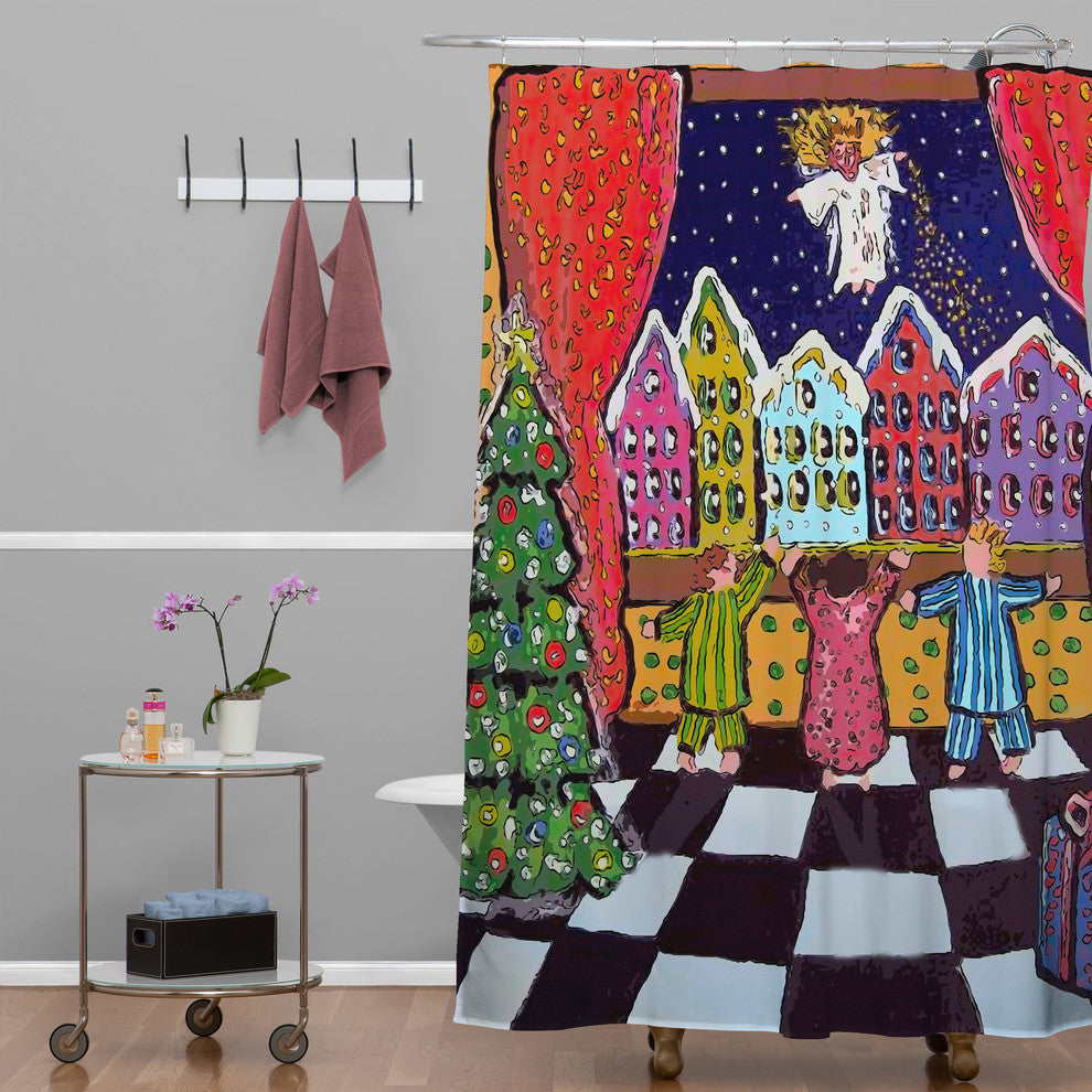 Deny Designs Renie Britenbucher Christmas Angel Shower Curtain