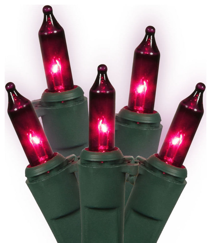 Vickerman W5G0916 100 Purple Mini-Light On Green Wire