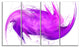 Abstract Purple Fractal Pattern, Abstract Wall Art Canvas, 48"x28", 4 Panels