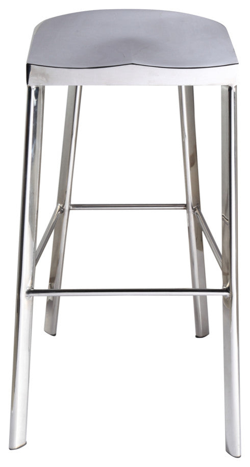 Modern Classics Swiss Polished Bar Stool, Silver