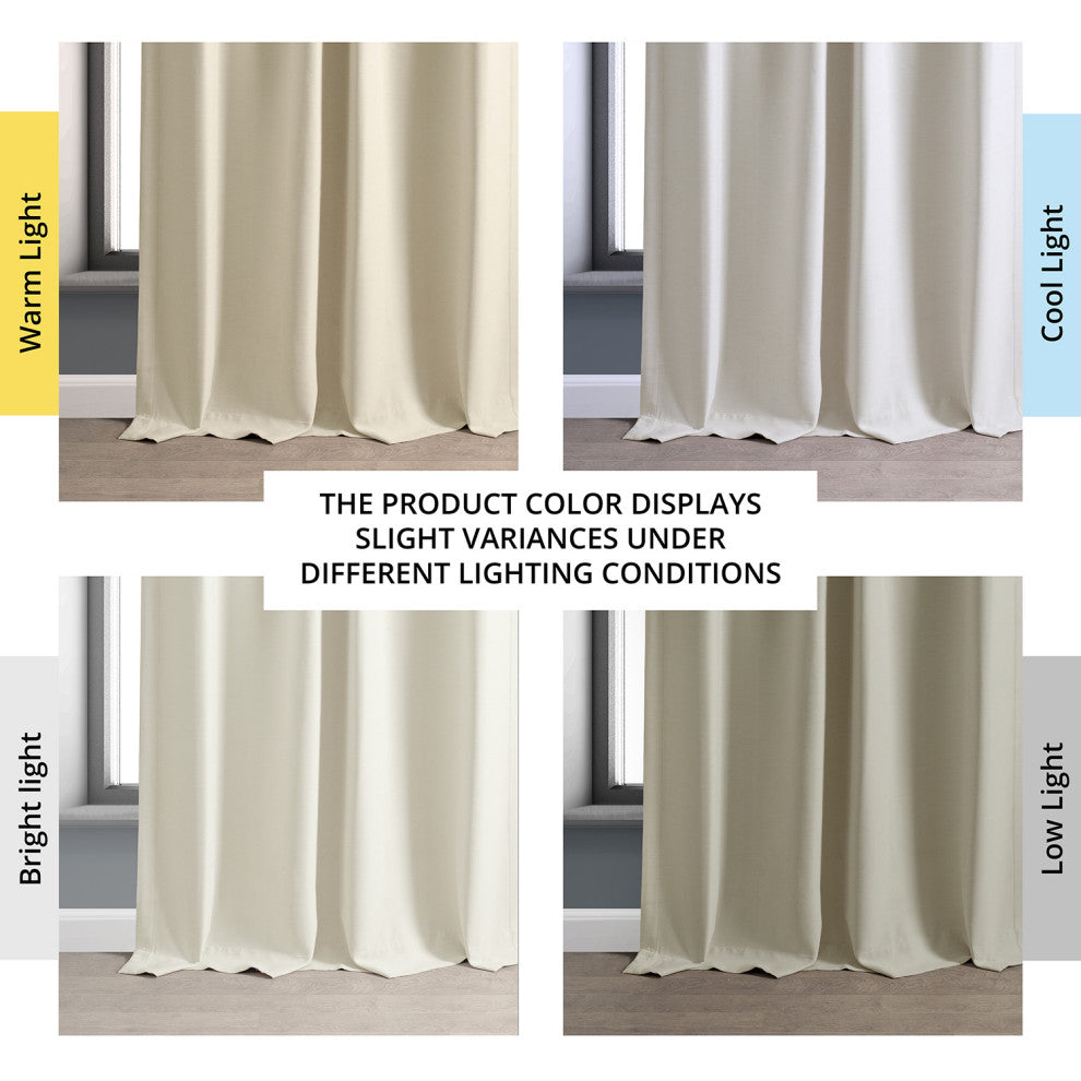 Cottage White Bellino Blackout Room Darkening Curtain Single Panel, 50"x108"