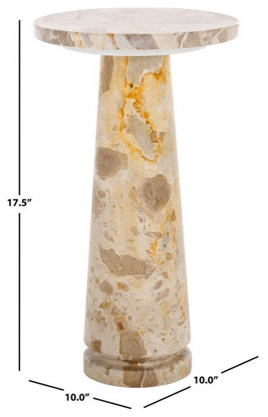 Safavieh Couture Valentia Round Marble Accent Table, Beige