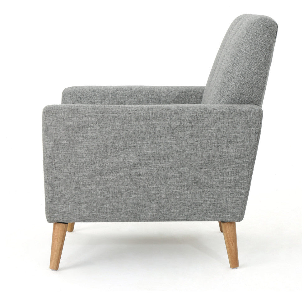 GDF Studio Angelina Mid-Century Fabric Club Chair, Gray