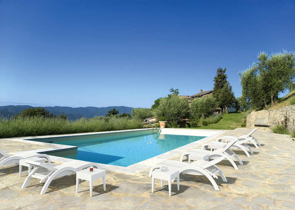 Compamia Miami Outdoor Chaise Lounges, Set of 2, White