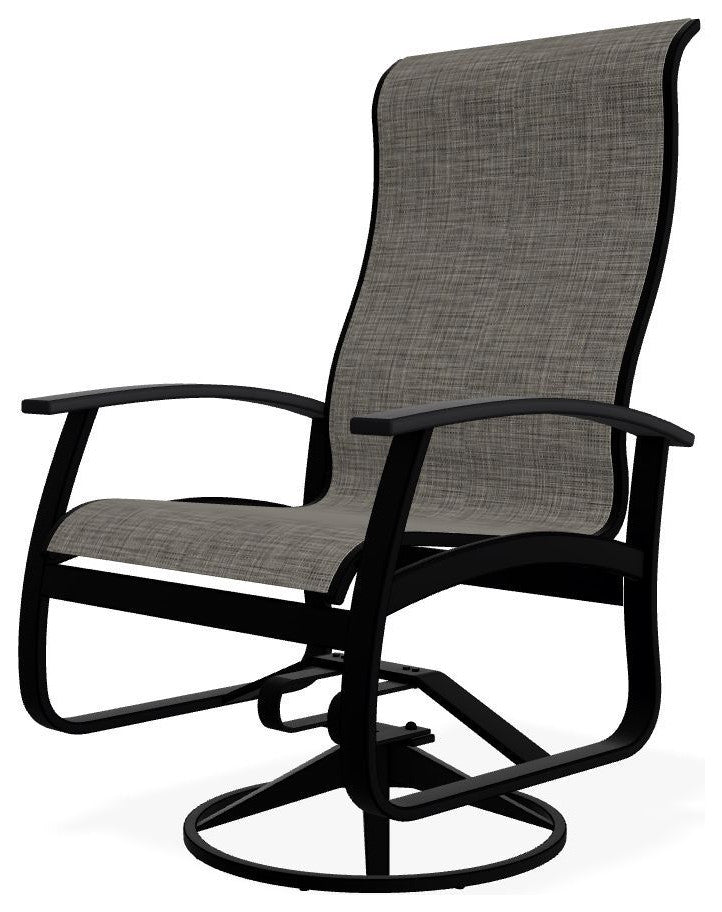 Belle Isle Sling Outdoor Swivel Rocker, Storm/Black