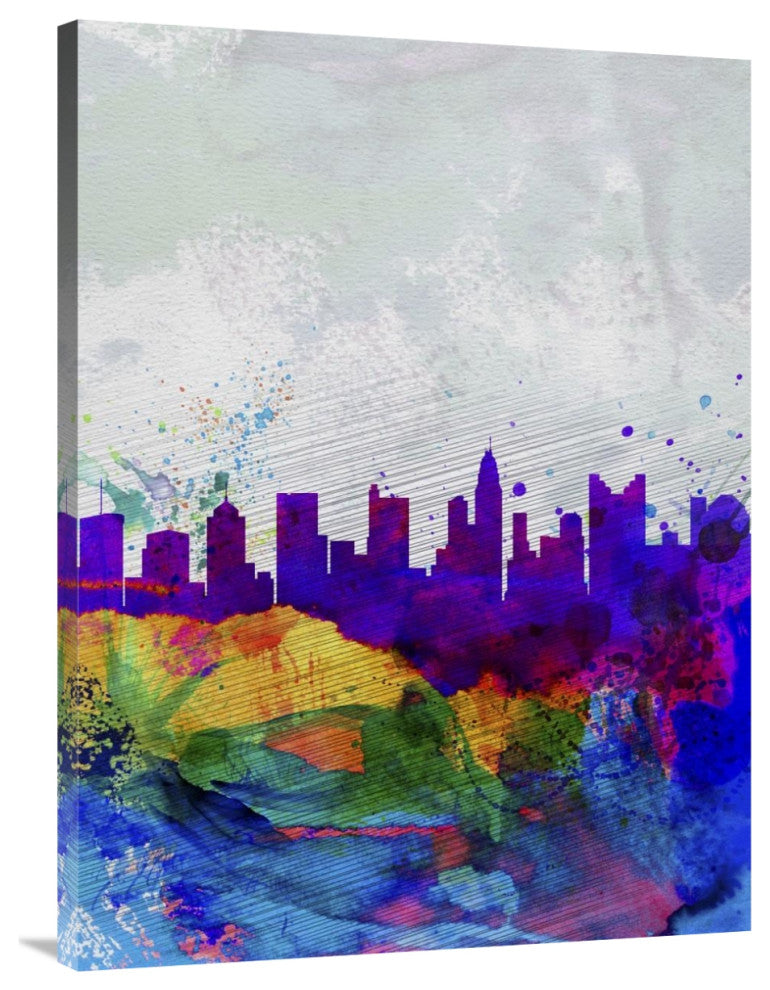 "Columbus Watercolor Skyline" Fine Art Print