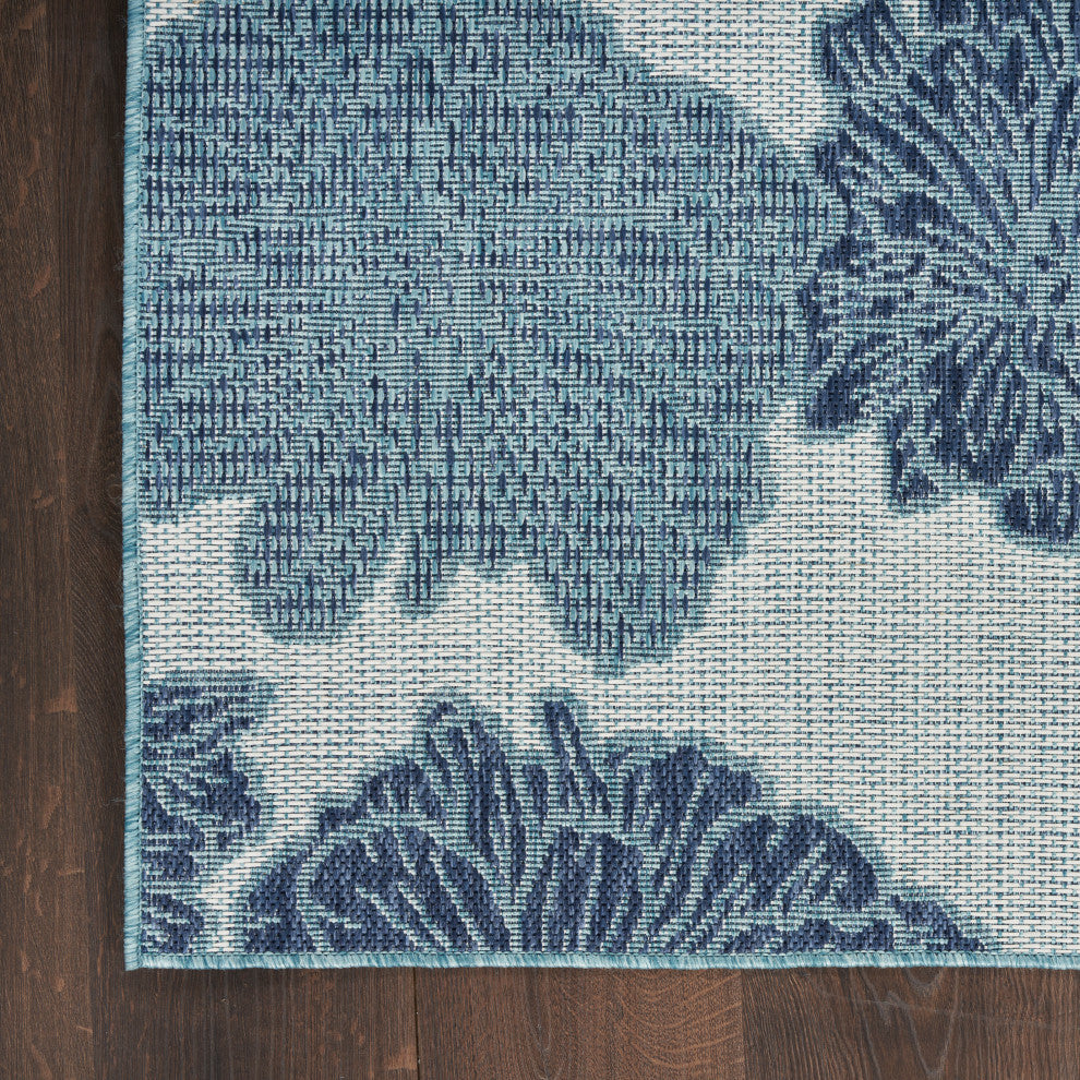 Nourison Garden Oasis 10' x 14' Blue Tropical Rug