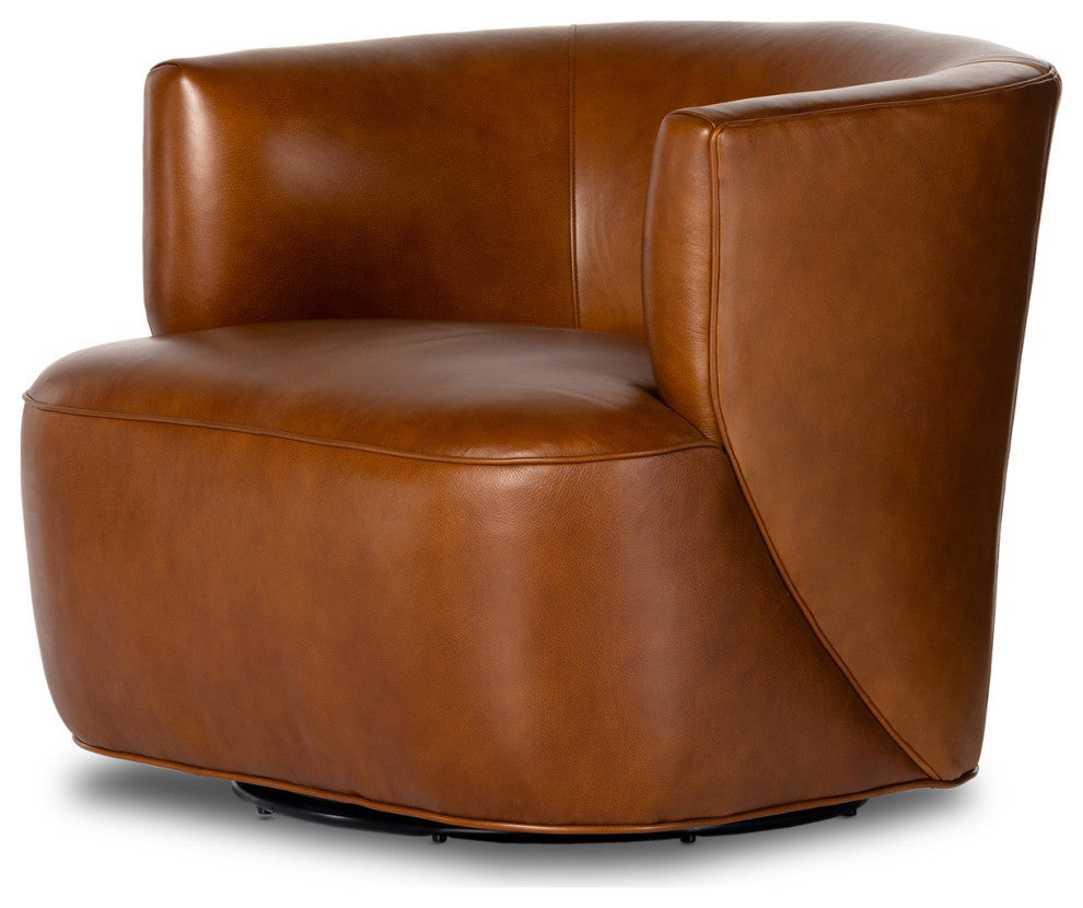 Mila Swivel Chair-Riviera Cognac