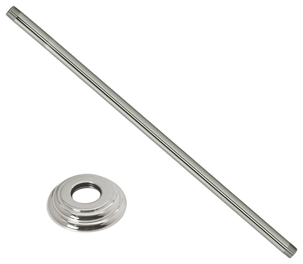 1/2" Ips X 19" Ceiling Mounted Shower Arm With Flange In Polished Chrome, Polished Chrome
