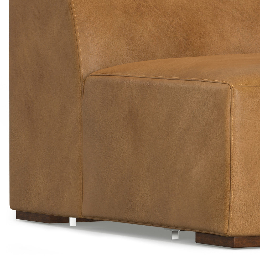 Rex Center Armless Sofa Module in Genuine Leather