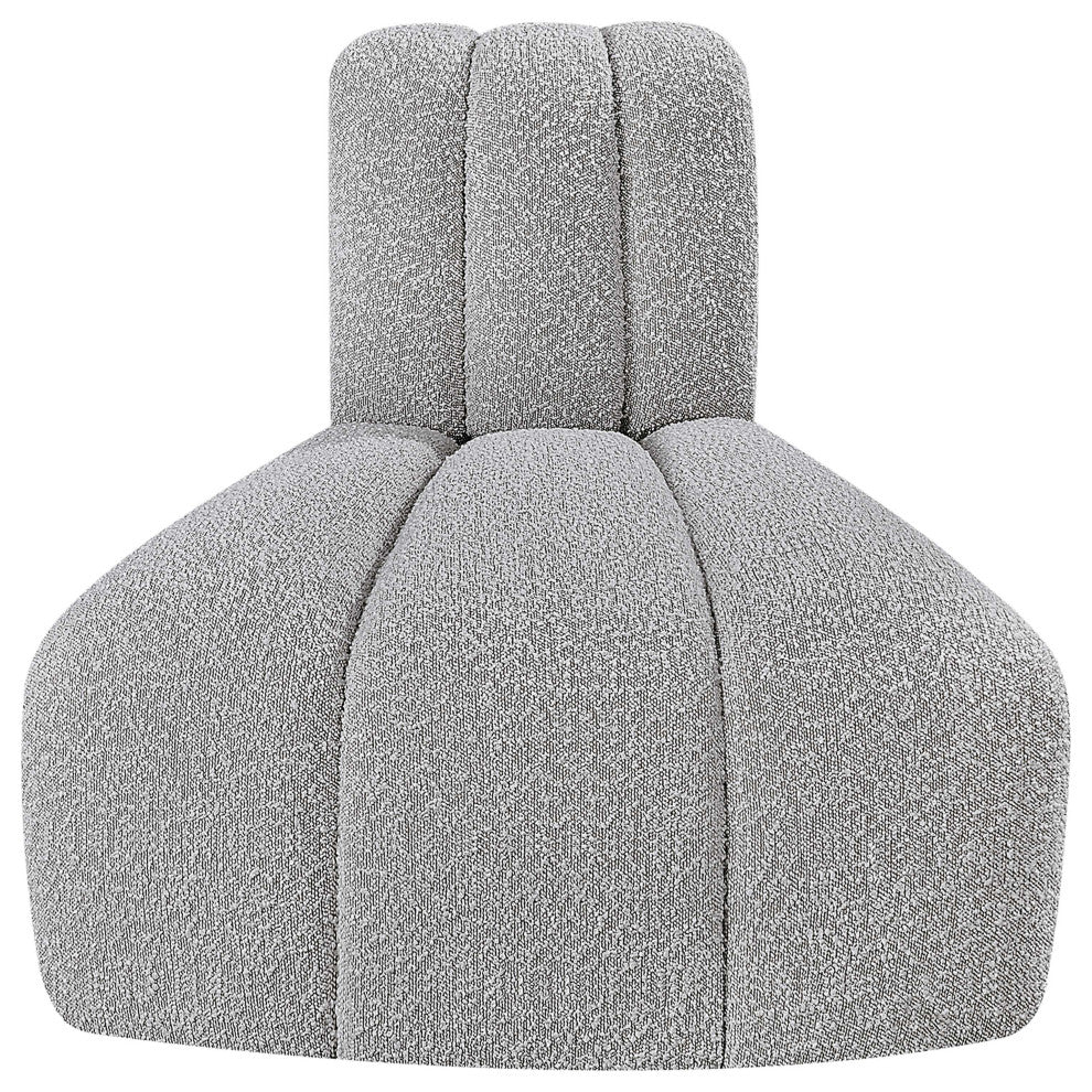 Arc Upholstered Modular Component, Grey, 1-Piece: Reverse Corner, Boucle Fabric