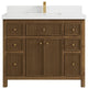 Sonoma Teak 42 Single Sink Bath Vanity in Dark Natural with 2" White Quartz