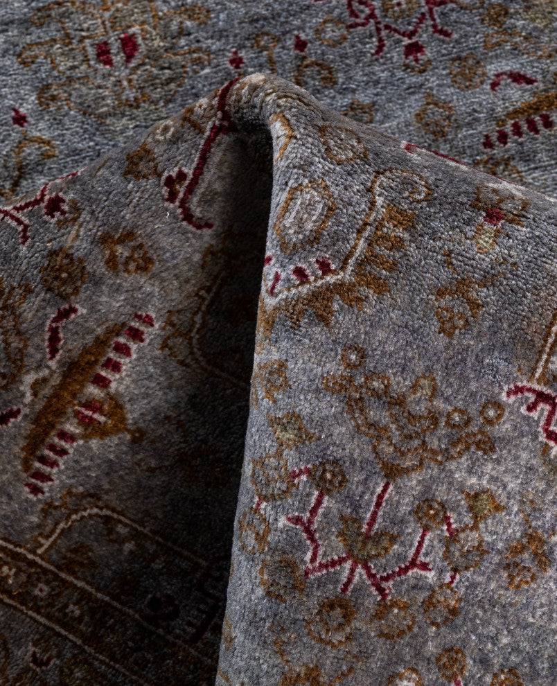 Overdyed One-of-a-Kind Hand-Knotted Area Rug Gray, 3' 1" x 4' 10"