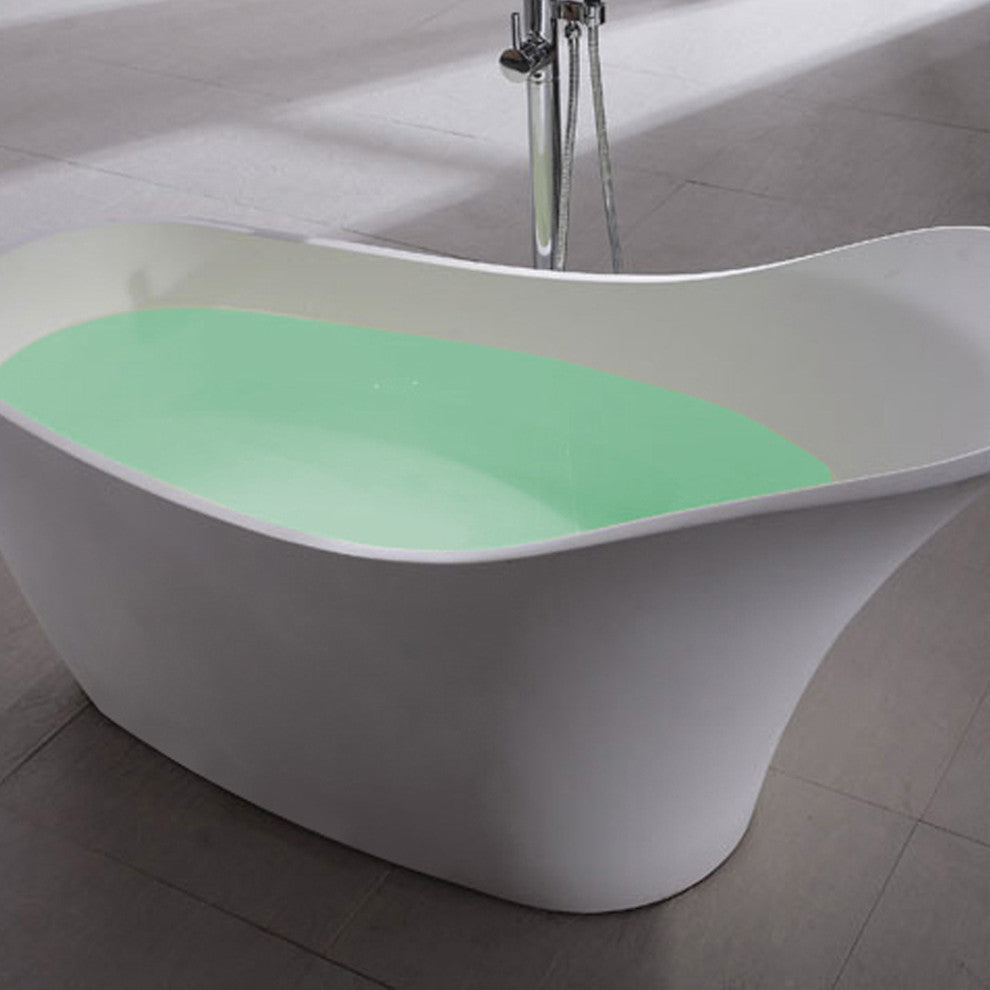 ADM Slippered Freestanding Bathtub, Glossy White, 66.7"