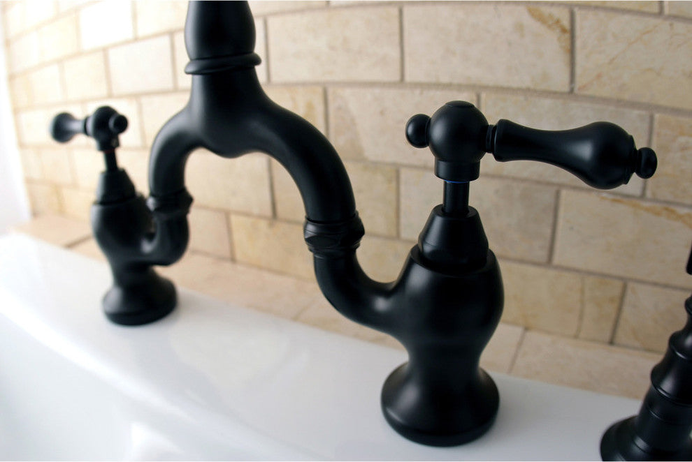 Kingston Brass Bridge Kitchen Faucet With Brass Sprayer, Oil Rubbed Bronze