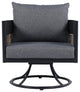 Safavieh Harrison Indoor-Outdoor Swivel Chair, Black/Grey