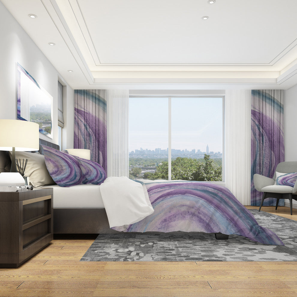 Watercolor Geode I Geometric Duvet Cover Set, Twin