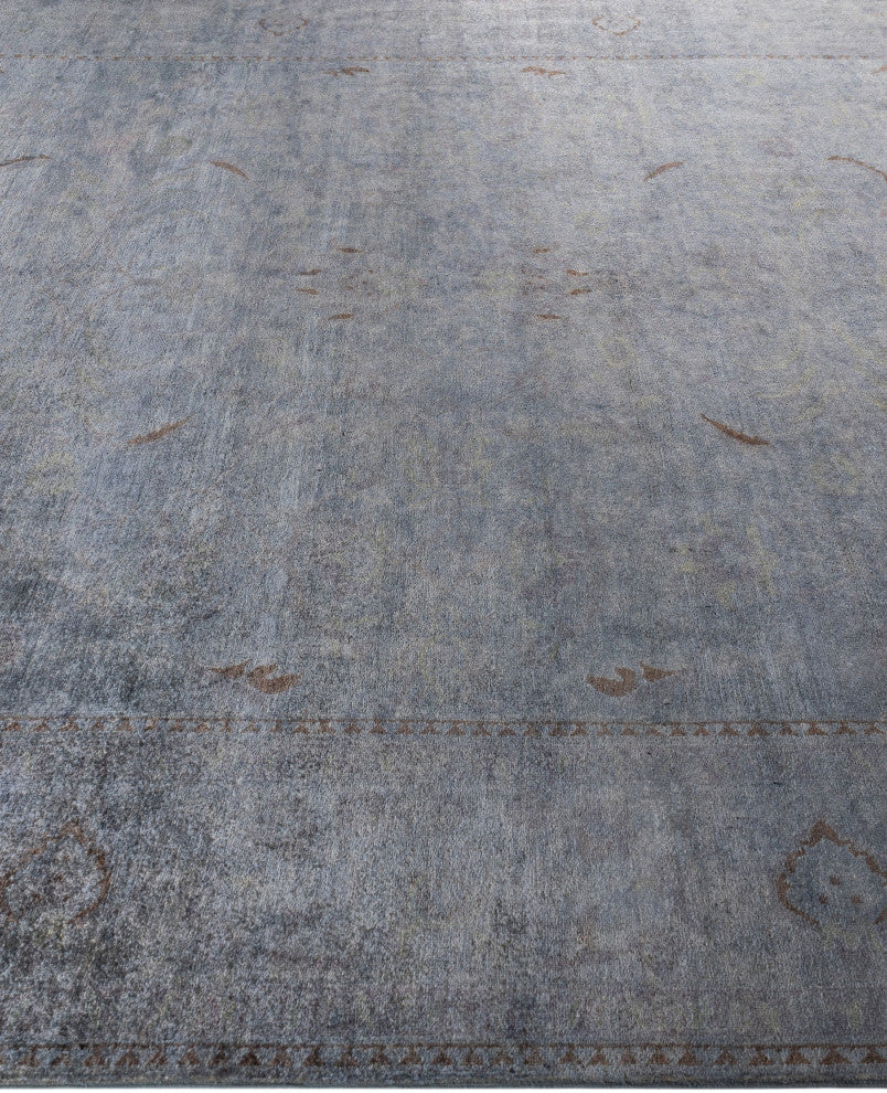 Overdyed One-of-a-Kind Hand-Knotted Area Rug Gray, 9' 4" x 12' 2"