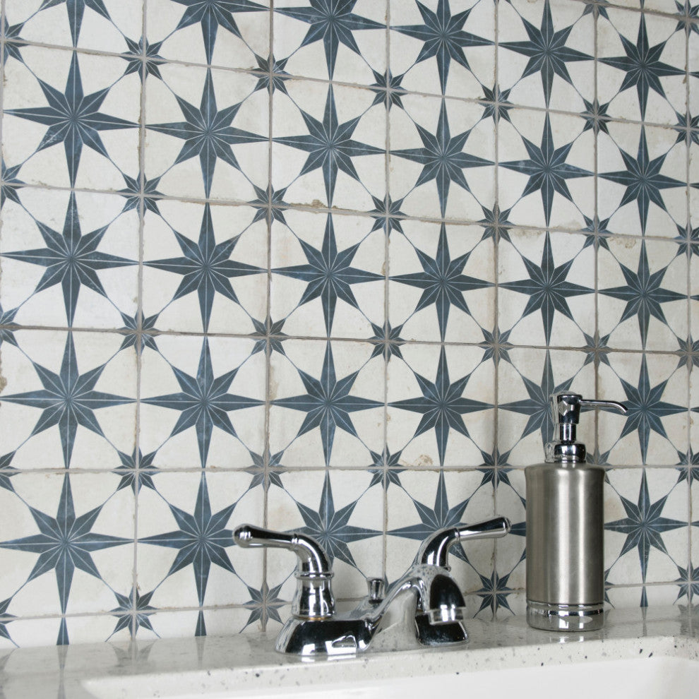 Harmonia Kings Star Blue Ceramic Floor and Wall Tile