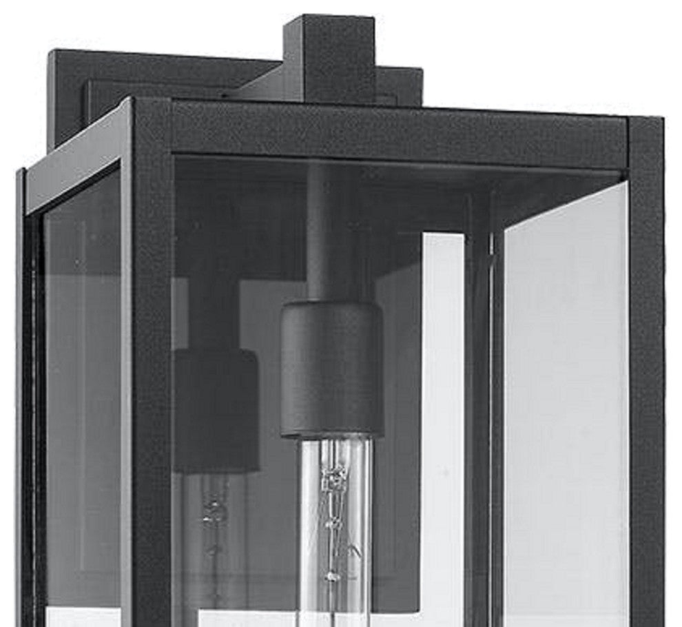 Modern 1 Light outdoor aluminum wall light in black