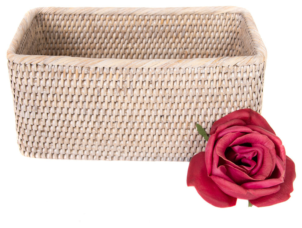 Artifacts Rattan Petite Basket, White Wash