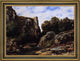Gustave Courbet A Waterfall in the Jura Framed Premium Canvas Print, 16"x24"