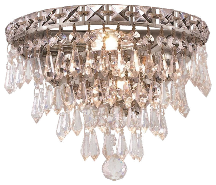 Elegant Tranquil Wall Sconce, Chrome Finish With Royal Cut Crystal