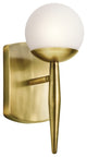 Wall Sconce 1-Light Halogen, Natural Brass