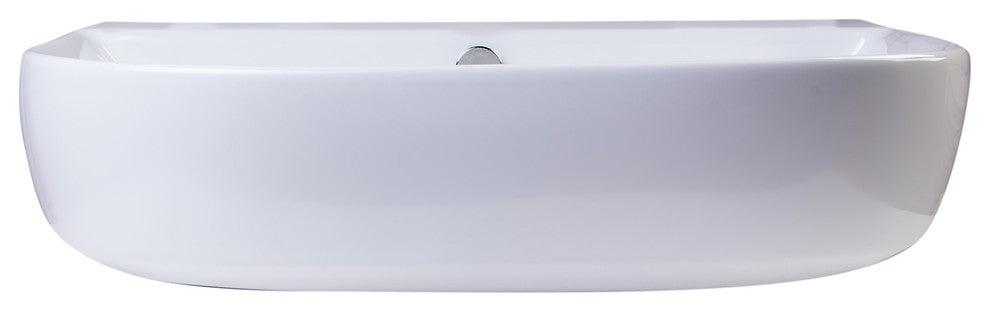 ALFI brand AB111 24" White D-Bowl Porcelain Wall Mounted Bath Sink