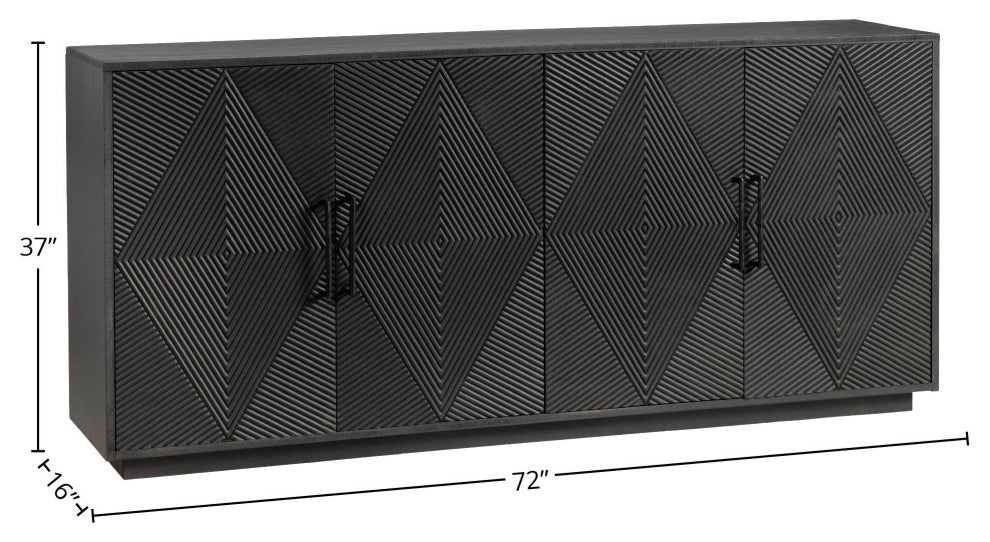 Watson 4-Door Painted MDF Sideboard, Black