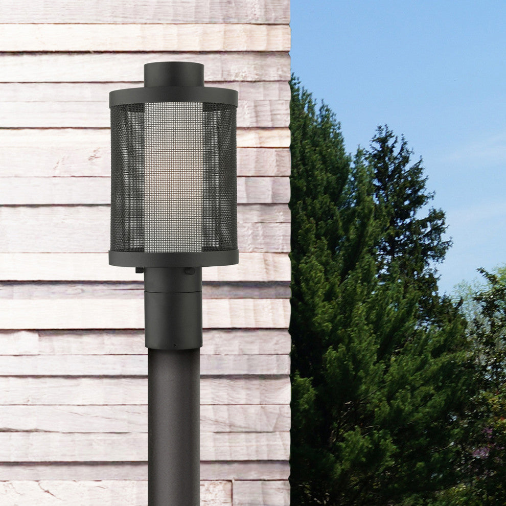 Livex Nottingham 1 Light Textured Black Medium Outdoor Post Top Lantern