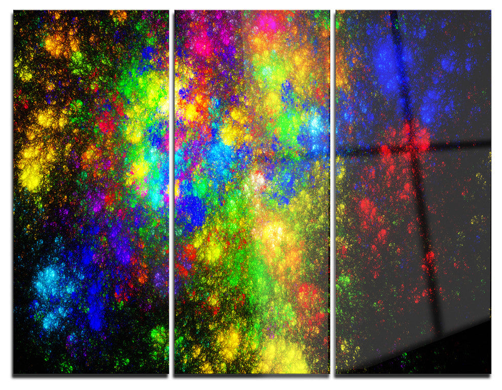 "Distant Galaxies" Digital Metal Wall Art, 3 Panels, 36"x28"