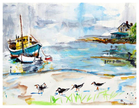 Betsy Drake Boats and Sandpipers 30 X 50 Inch Comfort Floor Mat