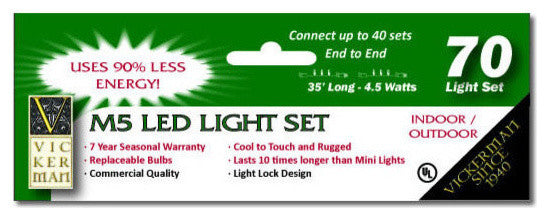 70Lt Led Multi/Gw M5 Icicle Ec Set 9'L