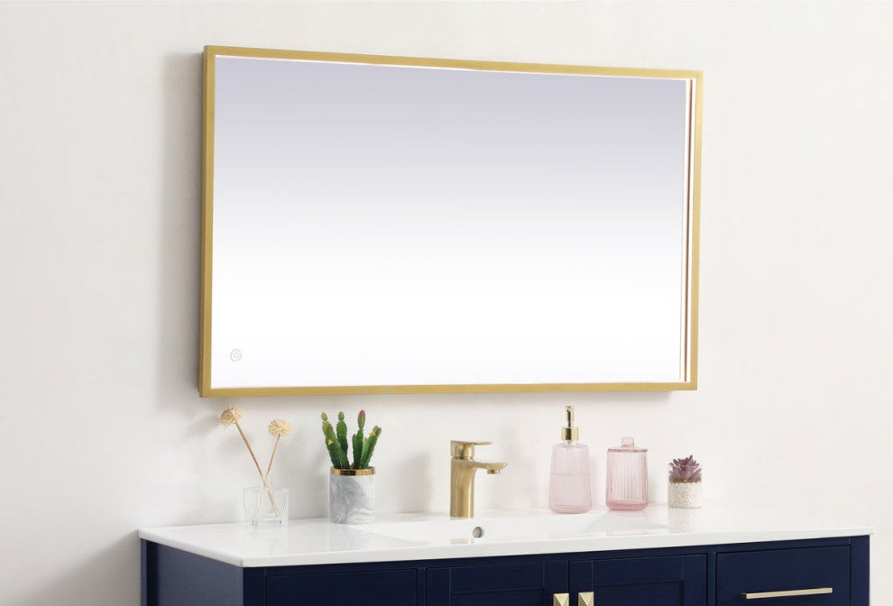 Modern Brass Led Mirror