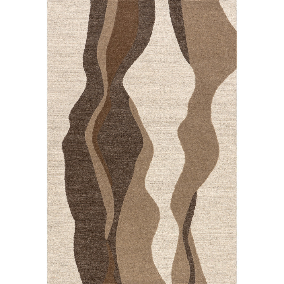 Dolpo Wool Area Rug, Beige 5'x8'
