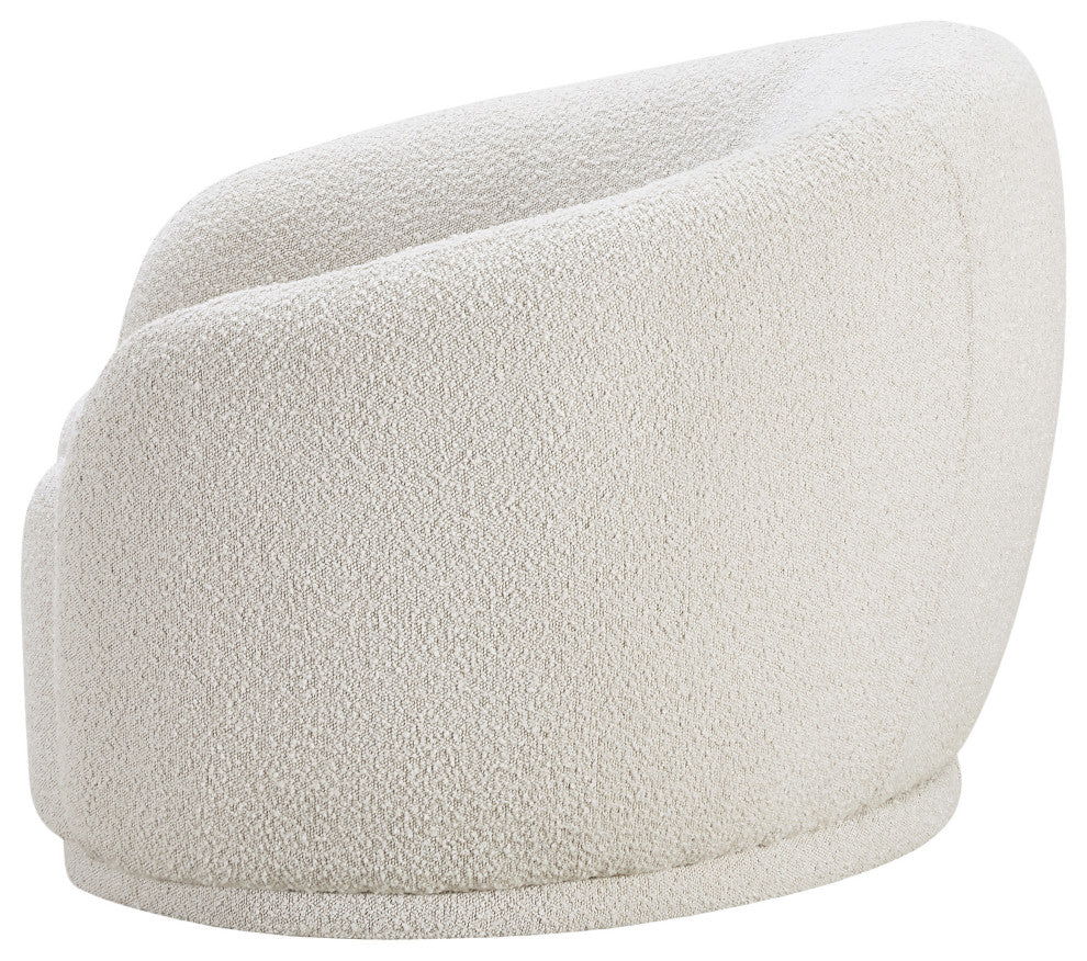 Hyde Boucle Fabric Upholstered, Cream, Chair
