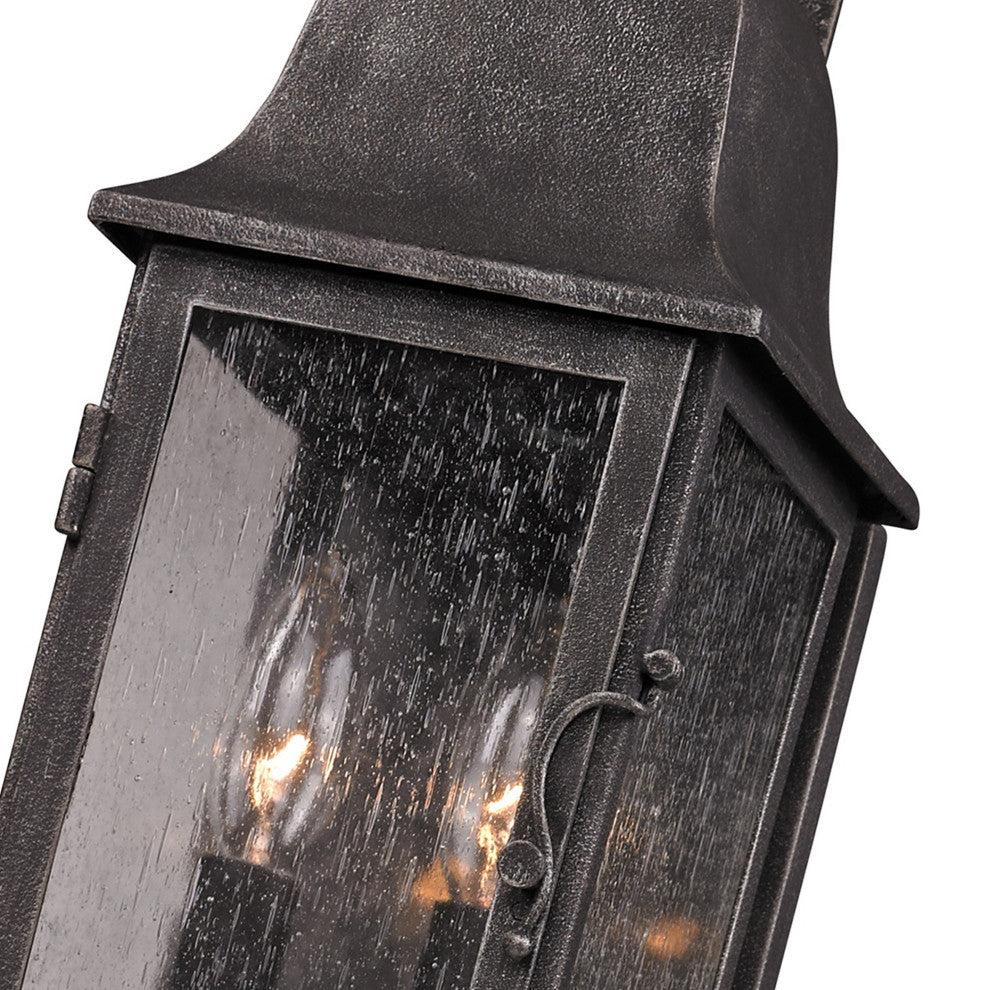 Larchmont, Outdoor Wall Lantern, Small - 6", Clear Seeded Glass - Incandescent L