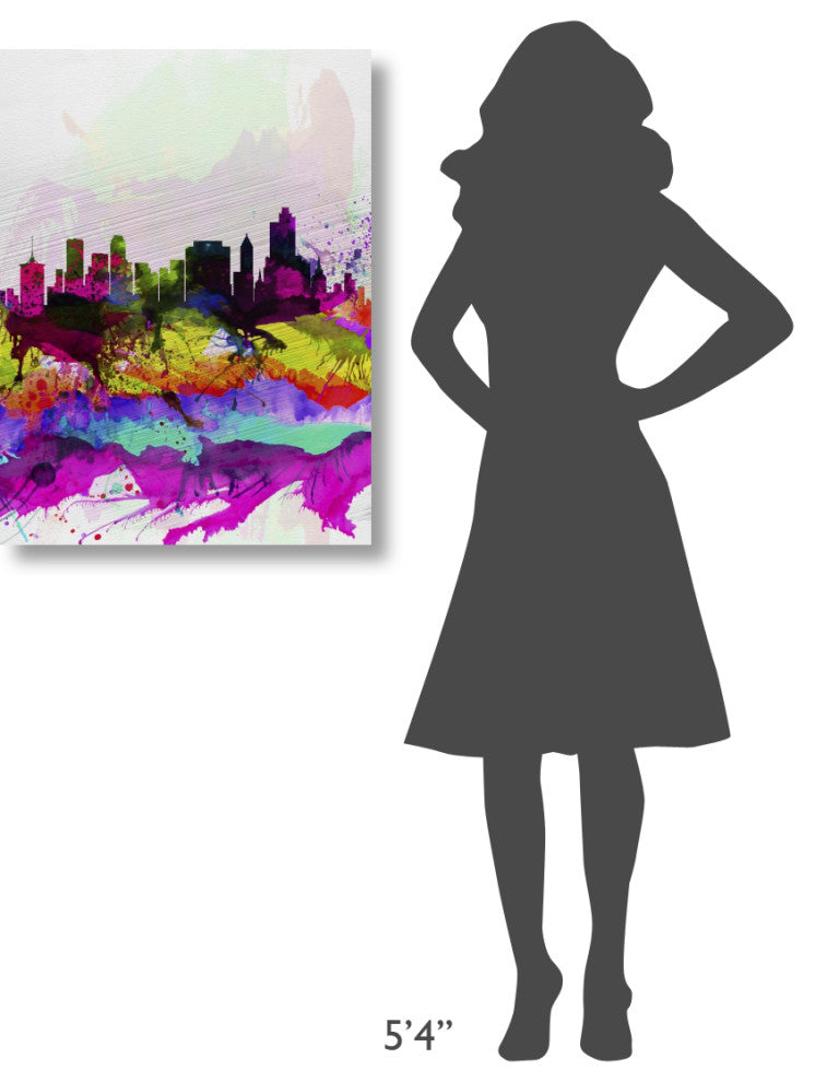 "Tulsa Watercolor Skyline" Fine Art Print