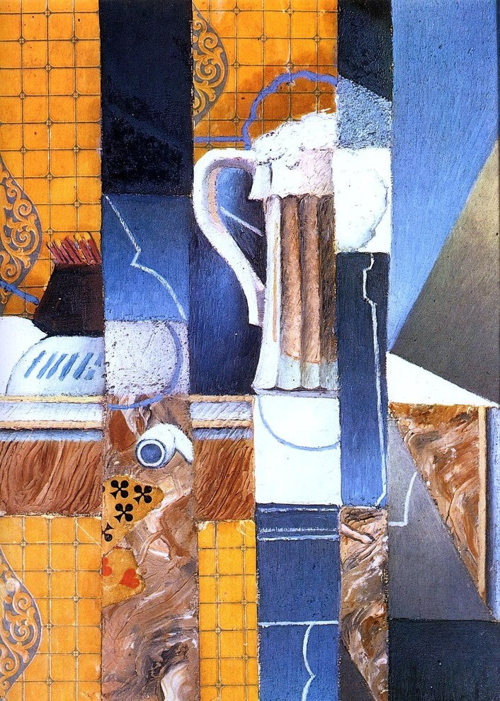 Juan Gris Beer Glass and Cards - 18" x 27" Premium Canvas Print