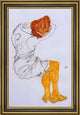 Egon Schiele Das Schlafende Madchen - 18" x 27" Framed Premium Canvas Print