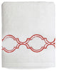 Soft Twist Trellis Hand Towel, White & Terra Cotta, 16"x30"
